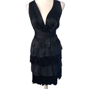 Moschino Silk Blend Black Tiered Dress Size 38/US 4